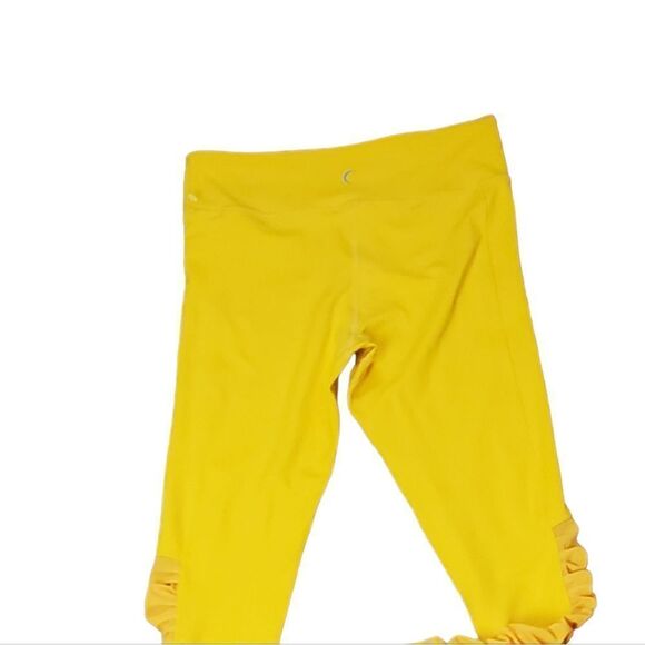 Zyia Yellow High-Rise Leggings with Side Mesh Rouging - Picture 3 of 5